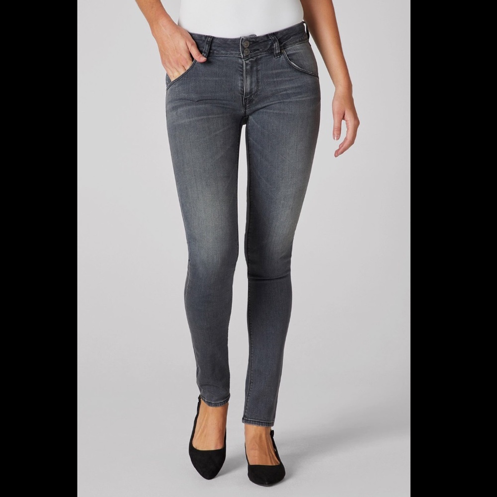 Hudson Jean Mid-Rise Gray Skinny Jean
